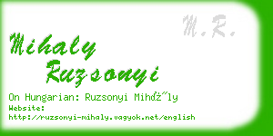 mihaly ruzsonyi business card